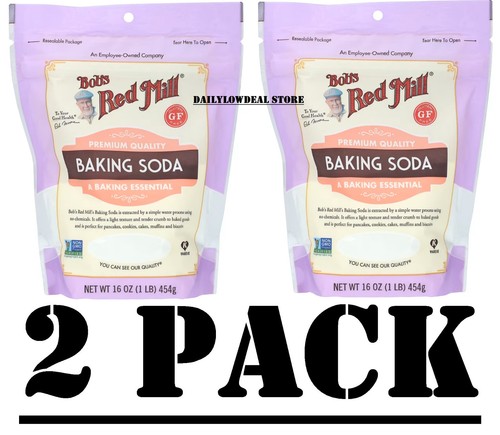 2 PACK Bob's Red Mill Baking Soda Gluten Free 16 Oz (Total 32 Oz)