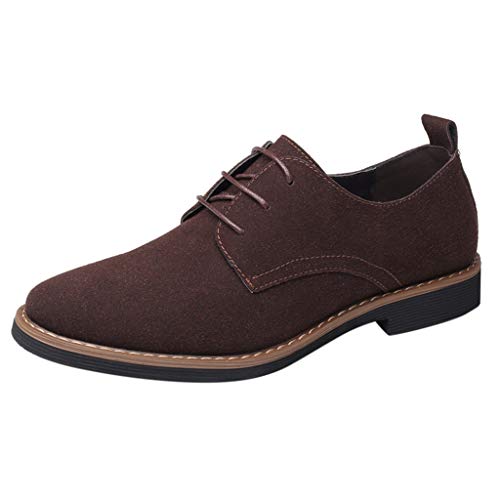 Men's Shoes -【MOHOLL】 Men's Suede Oxford Dress Shoes Lace Up New Matte Solid Color Business Casual Shoes