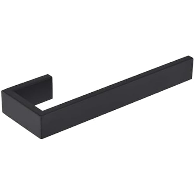 TASTOS Black Hand Towel Holder Bath Towel Bar Bathroom Towel Ring, Wall Mount, Modern Style Matte Black