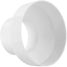 CABAX Duct Reducer 6 to 4 inch Air Duct Adapter HAVC Pipe Connector for Inline Ventilation System (150mm to 100mm), White
