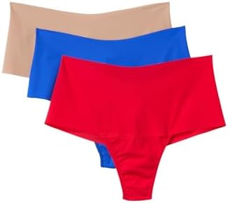 hanky panky - BreatheSoft High Rise Thongs for Women | Microfibre Knit Underwear Panties, Lingerie | Sizes XS-XL, 3 pack