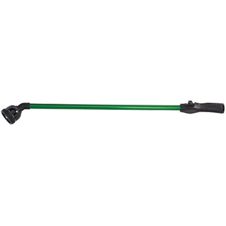 Dramm RainSelect Rain Wand 30 Inch Aluminum Watering Wand with 9-Pattern Adjustable Spray Head & One Touch Thumb Control Valve Garden Hose Wand for Flowers, Plants & Hanging Baskets Green