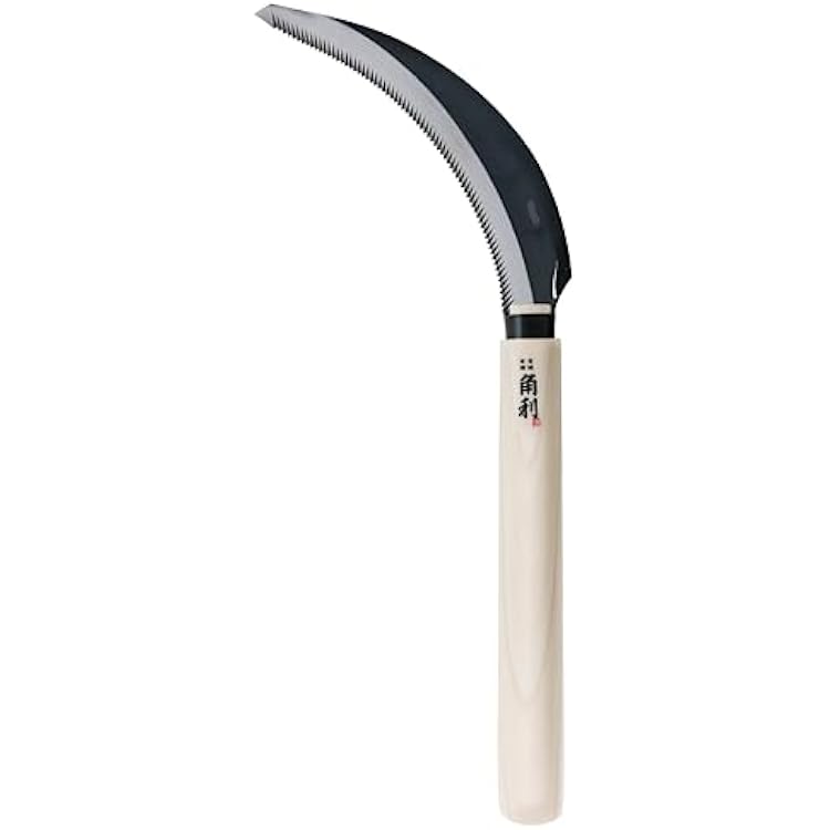 KAKURI Japanese Sickle Garden Tool 6.7 [Serrated Blade Coarse Teeth] Made in Japan, Garden Sickle for Harvesting and Weeding, Razor Sharp Japanese Carbon Steel Blade