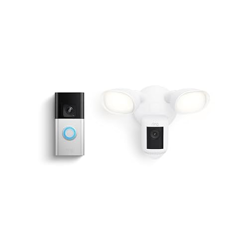 Ring Battery Doorbell Pro with Ring Floodlight Cam Wired Pro