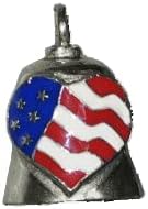 COLORED AMERICAN HEART Gremlin Bell guardian biker harley motorcycle good luck charm