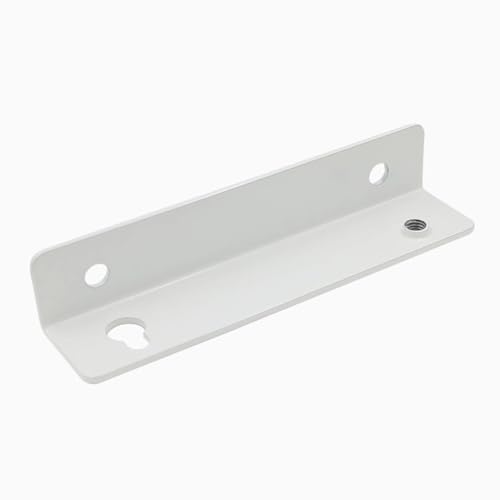 Desky Channel Mounting Brackets Heavy-Duty Steel Brackets for Desk Cable Management Channels, Easy Install with Screws Included, Black Set of 2, White