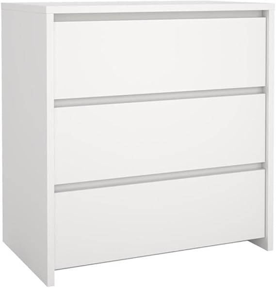 Tvilum Next Bedroom 3-Drawer Storage Chest in White, 31.5" W x 18.9" D x 32.9" H