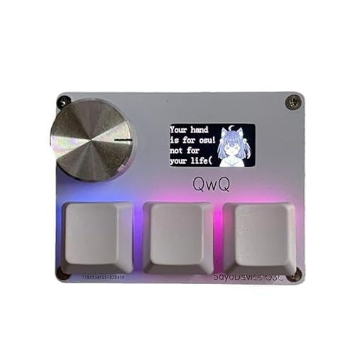 OSU O3C Rapid Trigger Hall Switch Magnetic Linear Switch Keyboard with Knob and Screen for Copy Paste, Shot Cut, Macro Hot Swap Mini Keyper Pink-OSU