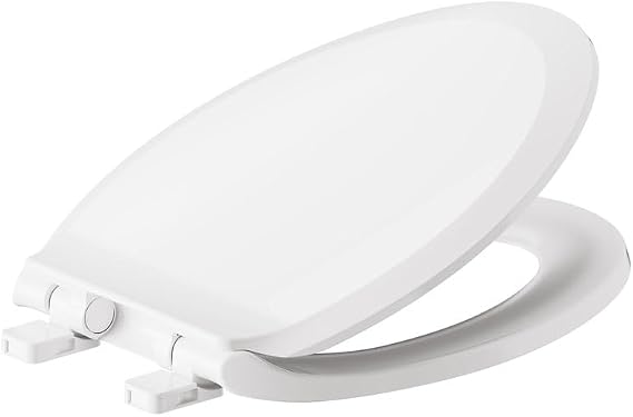 American Standard Transitional Elongated Toilet Seat, Soft Close, White | Slow Close Toilet Seat: Includes Bottom Mount Hardware, Durable Solid Plastic, Easy Clean, Fits Elongated | 5503A00B.020