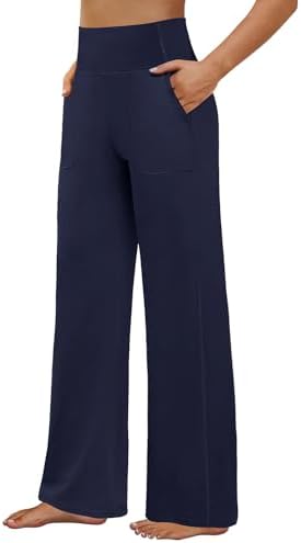 FireSwan Yoga Pants Women Wide Leg Pants High Waist Stretch Dress Loose Casual Lounge Sweatpants with Pockets