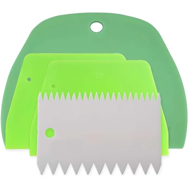 Dough Scraper Plastic Bench Scraper, Dough Scraper Tool Dough Cutter, Flexible Bench Scraper for Making Bread Pizza, 4 PCS