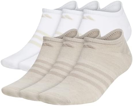 adidas Superlite II 6-Pack No Show Alumina BeigeLight BrownWhite LG Mens Shoe Size 6-12