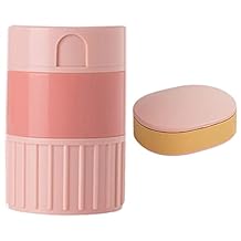 Pill Crusher and Grinder, Pill Cutter for Small or Large Pills 4-in-1 Medicine Cutter Pill Splitter with Medicine Storage for Cuts Pills, Vitamins(Pink)