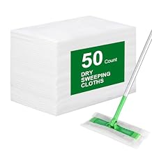 Dry Sweeping Cloths for Swiffer Sweeper Mop - 50 Count Disposable Dry Mop Refills Pad for Floor Mopping & Cleaning - Hardwood Floor Mop Cleaner Cloth Refill, Unscented (Mop is not Included)