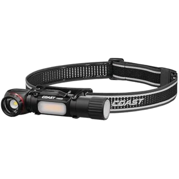Coast TXM55R 1500 Lumen Twist FocusTM Rechargeable LED Headlamp with Center Area Light and Magnetic Tailcap, IP54 Water-Resistant