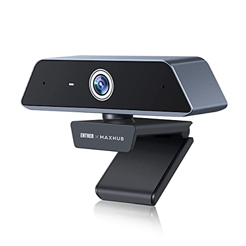 Enther & MAXHUB Webcam 4k, Webcam with Microphone for Computer with Noise-Canceling Mic, Fast Auto Focus  HD Auto Light Correction, Works with Microsoft Teams, Zoom, Skype, Stream
