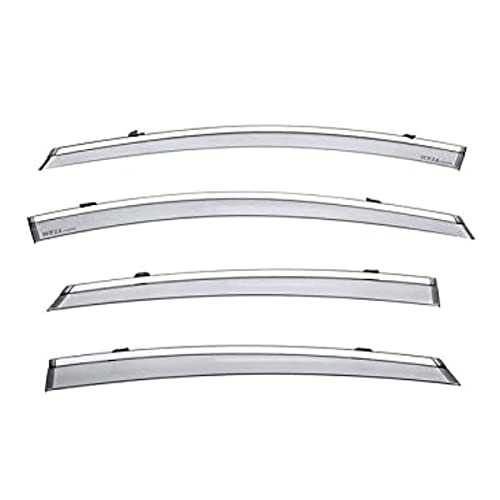WellVisors Window Visors Wind Deflectors Compatible with Chevrolet Chevy 2016-2019 Volt Sport with Chrome Trim Rain Guards 3-847CH019