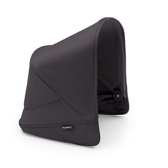 Bugaboo Donkey 5 Sun Canopy Fabric | UPF 50 Sun Protection, Peekaboo Panel & All-Season Coverage - Midnight Black