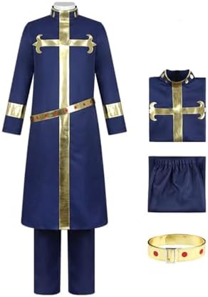 Enrico Puccii Cosplay Adults Enrico Puccii Costume Coat Pants Belts Full Uniform Halloween Carnival Mens Outfits