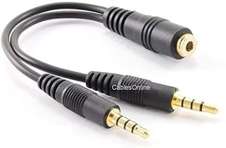 CablesOnline 3.5mm TRRS Female to Dual TRRS Male Stereo 4-Pole Splitter Cable, IP-Y03