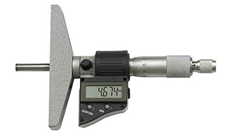 Carbide-Tipped Digital Depth Micrometer 0-25mm Accuracy 0.004mm Resolution 0.001mm mm/inch