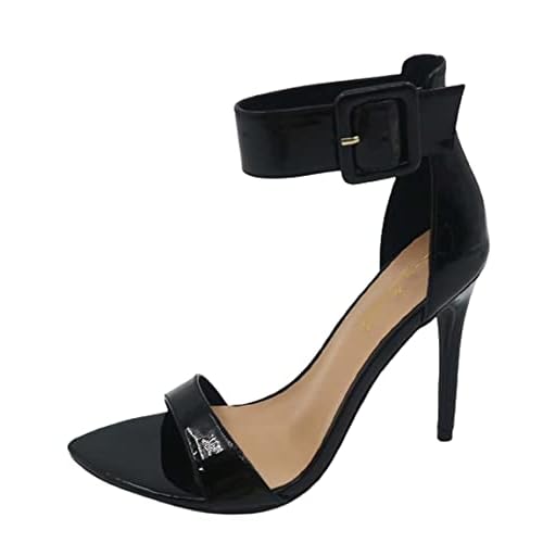 Anne Michelle Womens Open Toe Stiletto Heel Sandals Ankle Strap High Heel Sandals