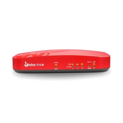 WatchGuard Firebox T115-W with 3 Year Standard Support - Wi-Fi 7 Tabletop Firewall, 3X 1Gb Ports, Silent Fanless Security for Small Offices WGT116003