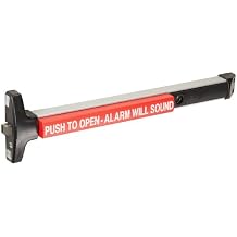 Detex Weatherized Rim Exit Device for 36" Wide Door, Exit Alarm, Clear Anodized Aluminum Finish