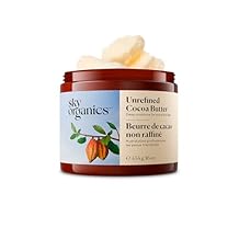 Sky Organics Raw Cocoa Butter for Body (16 oz) 100% Pure & Unrefined Solid Butter - Deeply Hydrates & Conditions Very Dry Skin - Promotes Smooth Tone & Texture - Suitable for Tight or Extra Dry Skin