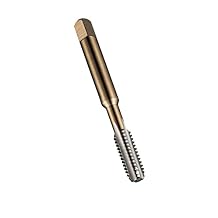 Dormer E513 High-Speed Steel Straight Flute Tap, Uncoated (Bright) Finish, Round Shank with Square End, Bottoming Chamfer, M33-2.00 Thread Size