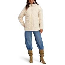 kensie womens Diamond Quilted Puffer Jacket With Hood