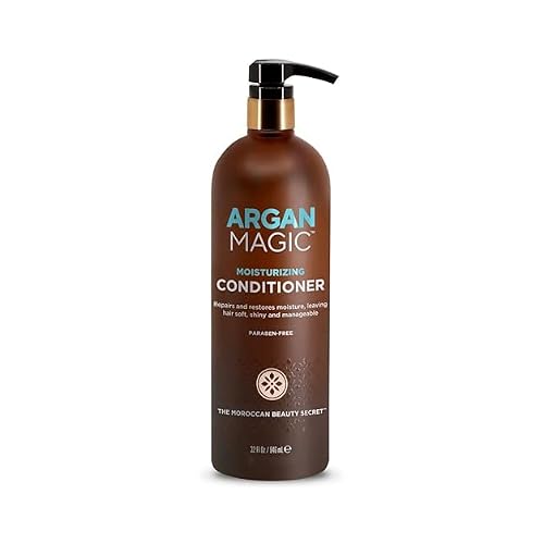 Argan Magic Moisturizing Conditioner - Detangle, Hydrate, and Repair Dry and Chemically-Damaged Hair Types | Nutrient-Rich, Paraben Free 32 oz