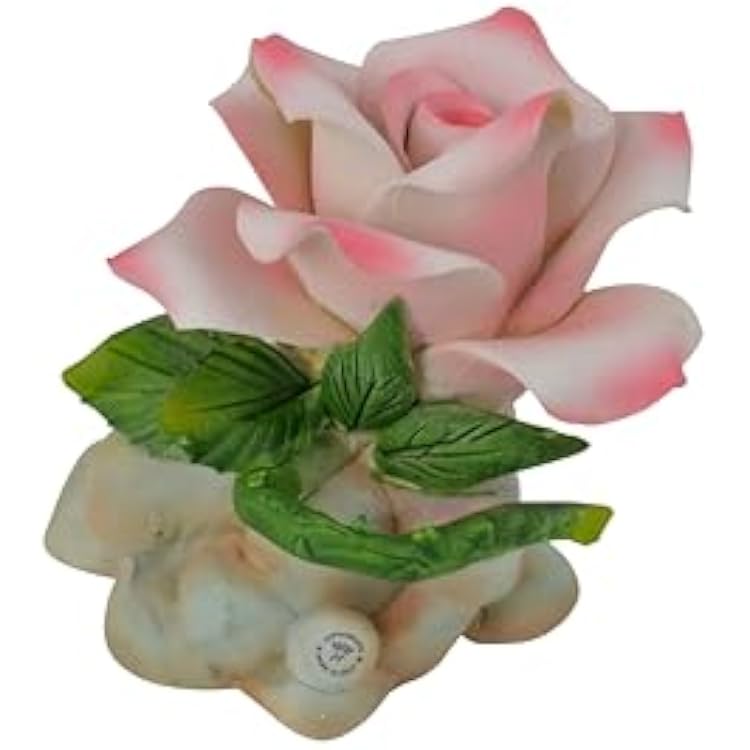4 Inch Italian Handmade Ceramic Pink Rose