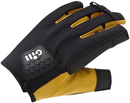 Gill Pro Sailing Gloves - Short Finger with 34 Length Fingers for Boating, Dinghy, SUP, Kayaking or Windsurfing