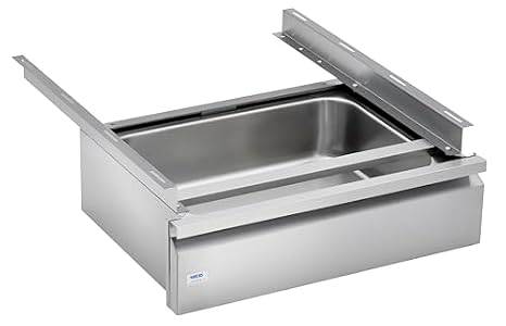 Kratos Commercial Stainless Steel Work Table Pull-Out Drawer, 20"W x 15"D x 5"H (28W-351)