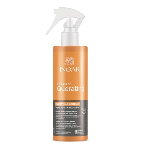 INOAR Keratin Recharge Liquid Spray with Hydrolyzed Keratin & Wheat Protein for Hair Strengthening & Elasticity, 6.7 fl.oz