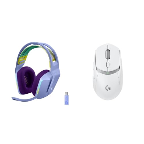 Logitech G733 Wireless Gaming Headset Lilac  G309 Lightspeed Wireless Gaming Mouse White Bundle