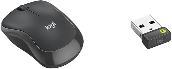 Logitech Silent Wireless Mouse, M240GR Silent Bluetooth Mouse, Graphite, Small, Symmetrical, Logi Bolt Windows, Mac, iPad OS, Chrome, Android, Authentic Product + Logi Bolt USB Receiver, LBUSB1