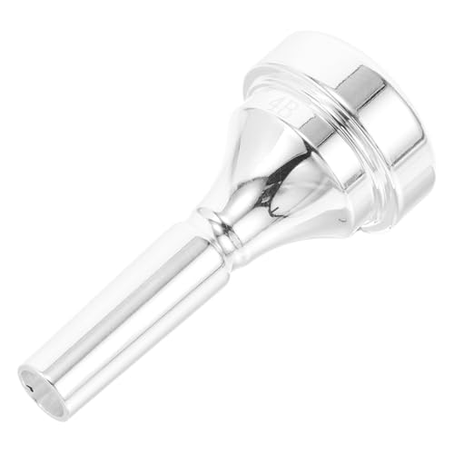 Silver Plated Brass Cornet Mouthpiece for B Flat Cornet Metal Replacement Part Labor-saving Design Suitable for Brass Instruments