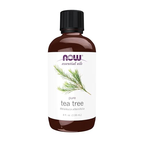 NOW Essential Oils, Tea Tree Oil, Cleansing Aromatherapy Scent, Steam Distilled, 100% Pure, Vegan, Child Resistant Cap, 4-Ounce