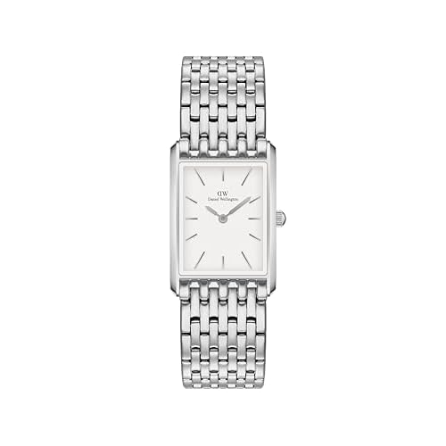 Daniel Wellington Bound 35x24mm Guilloche Silver - Men Watch Stainless Steel Leather Strap Watch
