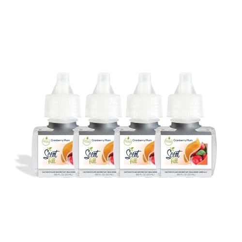 Scent Fill Cranberry Plum Plug in Air Freshener, 4 Scented Oil Refills