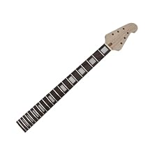 Yinfente Guitar Neck 22 fret 24.75 inch Electric Guitar Rosewood Guitar Fretboard Binding Headstock Block Inlay