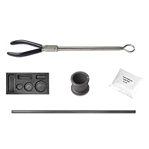 6-Cavity Combo Gold and Silver Melting Casting Kit Graphite Mold Rod Flux Graphite Stir Rod Crucible Tongs