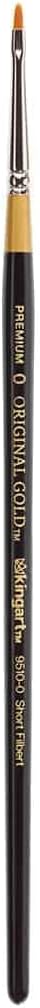 KINGART Premium Original Gold 9515-0 Pointed Filbert Series Artist Brush, Golden Taklon Synthetic Hair, Short Handle, for Acrylic, Watercolor, Oil and Gouache Painting, Size 0