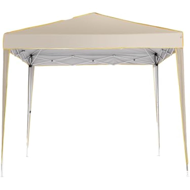 COBIZI 10x10 Pop Up Canopy Without Sidewall,10x10 Canopy Tent Frame Upgraded with 3 Adjustable Heights,Waterproof UV50 Outdoor Party Commercial Ez Up Gazebos with Carry Bag10 x 10 ft Khaki