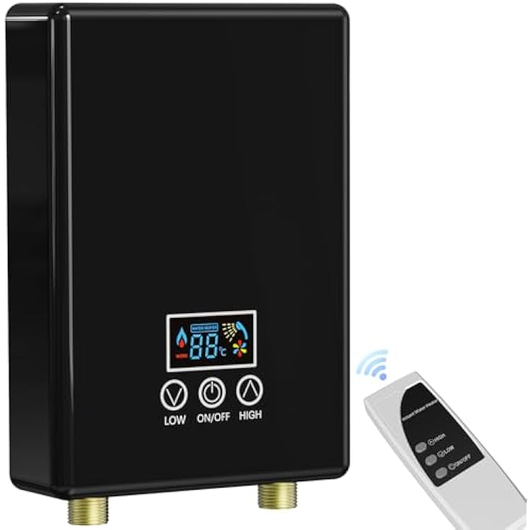 Tankless Electric Water Heater,110V 5500W Under Sink Instant Water Heater with Digital Display Touch Screen&Remote Control On-Demand for Point Of Use for Kitchen,Laundry,RVs