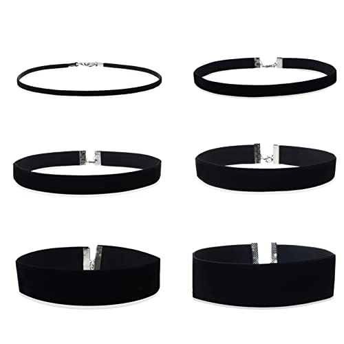 Choker Set 6 PCS Necklace Gothic Choker Velvet Gothic Classical CollarsBlackClaret Red