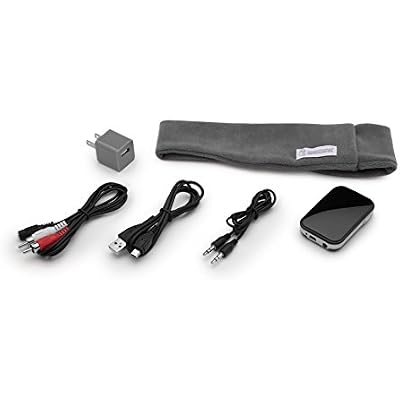 SleepPhones TellyPhones Listen to TV Wirelessly from Bed | Ultra Thin Speakers | Includes Micro USB for Recharging | Up to 13 Hours Playback | Soft Gray - Fleece Fabric Size M