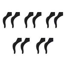 Ear Grip Ear Hooks for Glasses, Anti - slip Hook Soft Silicone Temple Holder Glass Eyewear Comfortable Tips Sleeve Retainer For Eyeglass Sunglass, 5 Pairs(Black)